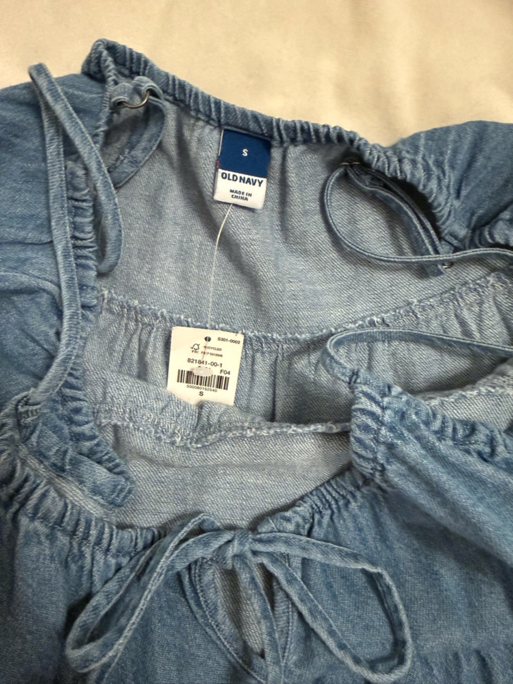Old Navy Blue Chambray Tank & Old Navy Brown Printed Tank Duo - Picture 5 of 5